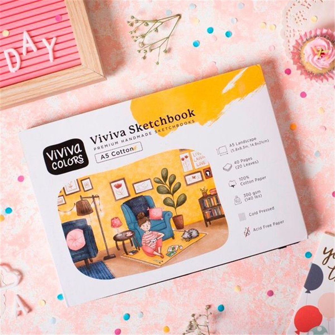 Taccuino Viviva A5 Cotone 40 Pagine 300gr/mq Paesaggio — immagine 4