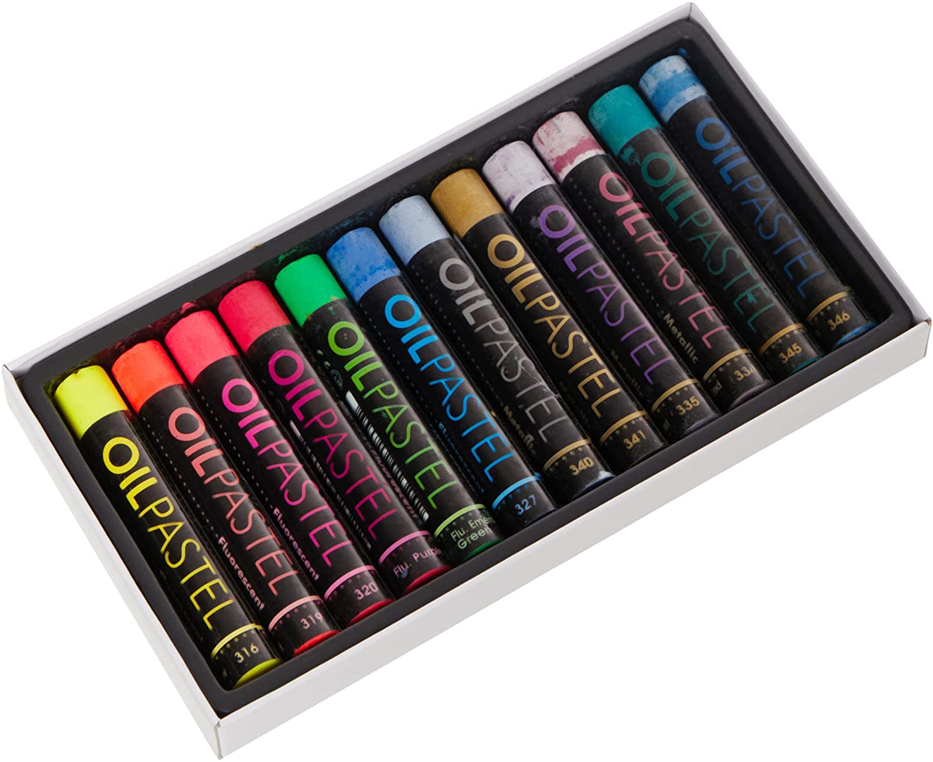 Set Pastelli A Olio Pezzi 12 Metal + Fluo