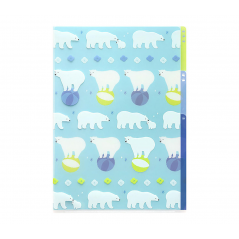Midori 3 Pockets Clear Folder A4 Polar Bear