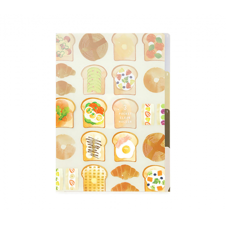 3 Pockets Clear Folder A4 Toast