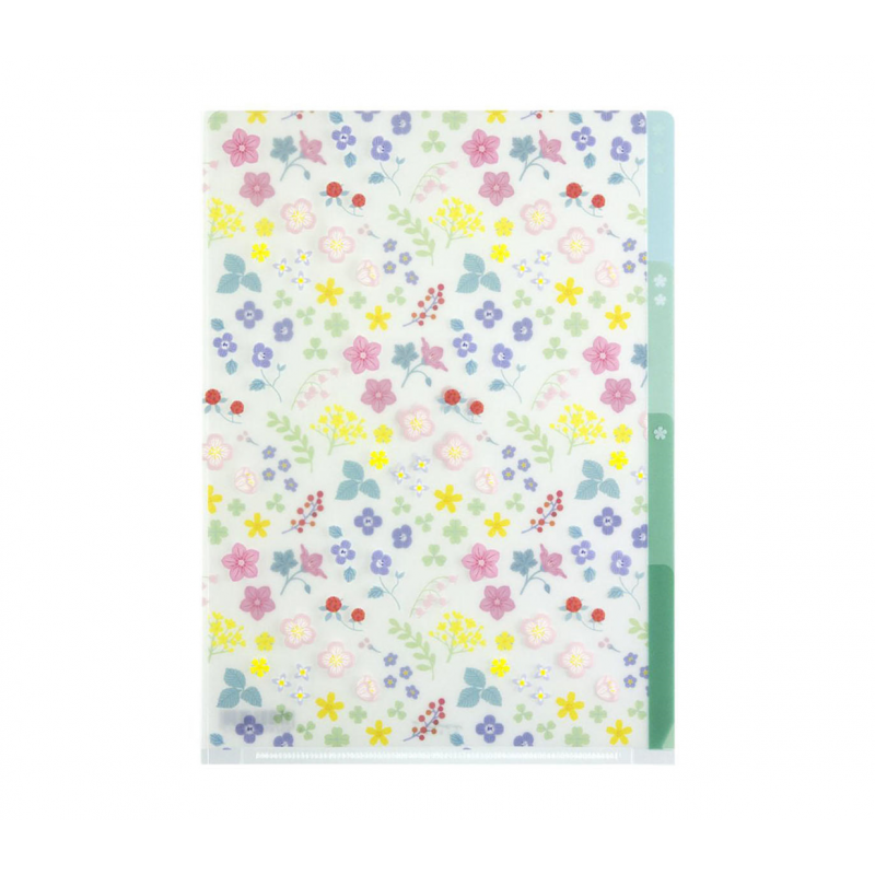 Midori 3 Pockets Clear Folder A5 Wild Flower