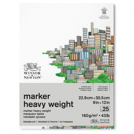 Blocco Per Marker 22,9x30,5 160gr/mq Fogli 25 Carta Liscia Bleedproof