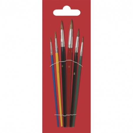 Set Pennelli Scuola Pelo Di Bue Assortiti