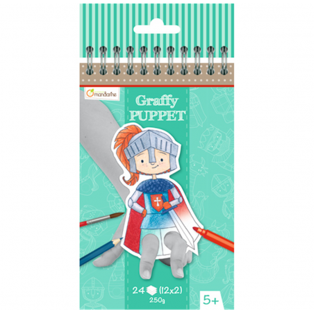 Blocco Da Colorare 12x2 Disegni Graffy Puppet Draghi E Cavalieri