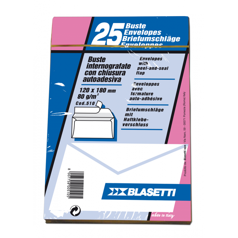Envelope 12x18 Cm Gr. 80 Pcs. 25 With Strip Without Win-Vertecchi Ufficio