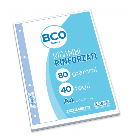 Ricambi Rinforzati A4 80 Gr 40fg Bianco