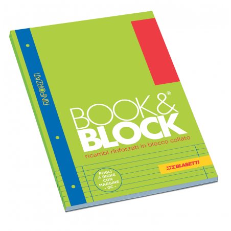 Ricambio Book & Block A4 Rinforzato 0c - 1 Rigo Con Margine