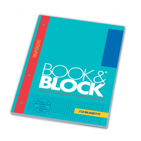 Ricambio Book & Block A4 Rinforzato 0q - Quadretto 5mm Con Margine