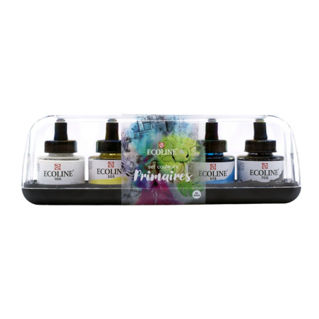 Set Acquarello Ecoline Pezzi 5 Primari(bianco,giallo,rosso,blu,nero)