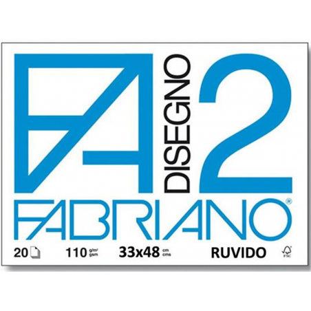 Blocco  F2 33x48 110gr/mq 12 Fogli Ruvido Collato 1 Lato