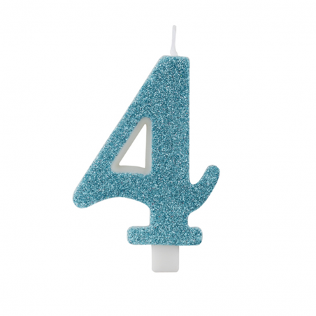 Candela Torta Numero Glitter 9.5cm Tiffany 4