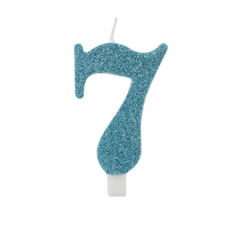 Candela Torta Numero Glitter 9.5cm Tiffany 7