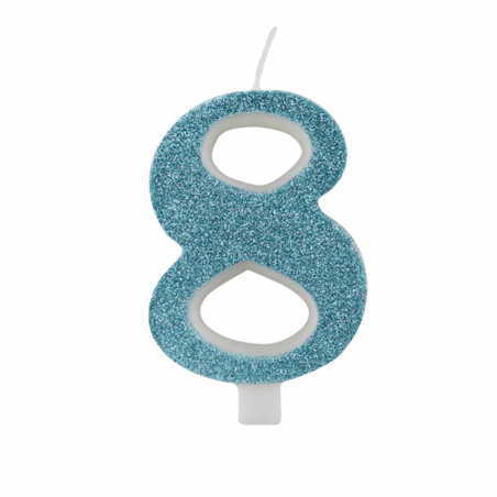 Candela Torta Numero Glitter 9.5cm Tiffany 8