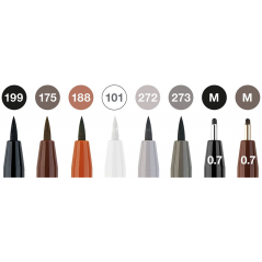 Packet 8 Pitt Artist Pen Brush India Ink Classic | Faber-Castell