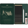 Set Of 8 Pitt Graphite Matt Pencils + 3 Accessories In Metal Box | Faber-Castell