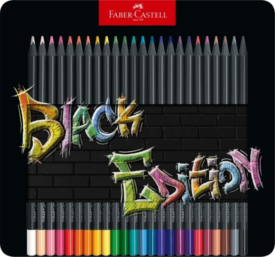 Astuccio 24 Matite Colorate Black Edition Scatola In Metallo — immagine 2