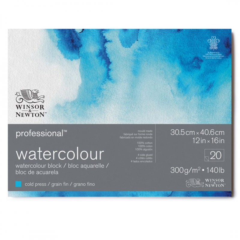 Blocco Professional Watercolour 30,5x40,6 Cm Grana Fine Fogli 20 100% Cotone | Winsor & Newton