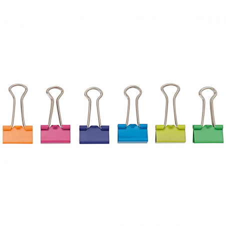 Clips Binder Multicolor 19mm 12pz