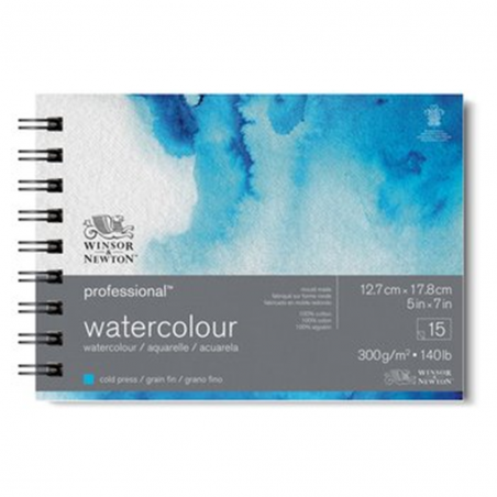 Blocco Professional Watercolour 12.7x17.8 Cm Grana Fine Fogli 15 100% Cotone 300gr/mq