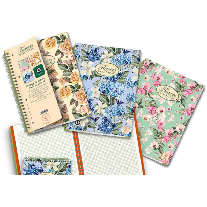 Maxi Notebook Spiral Perforated 120fg Natural Flo 5mm | Pigna