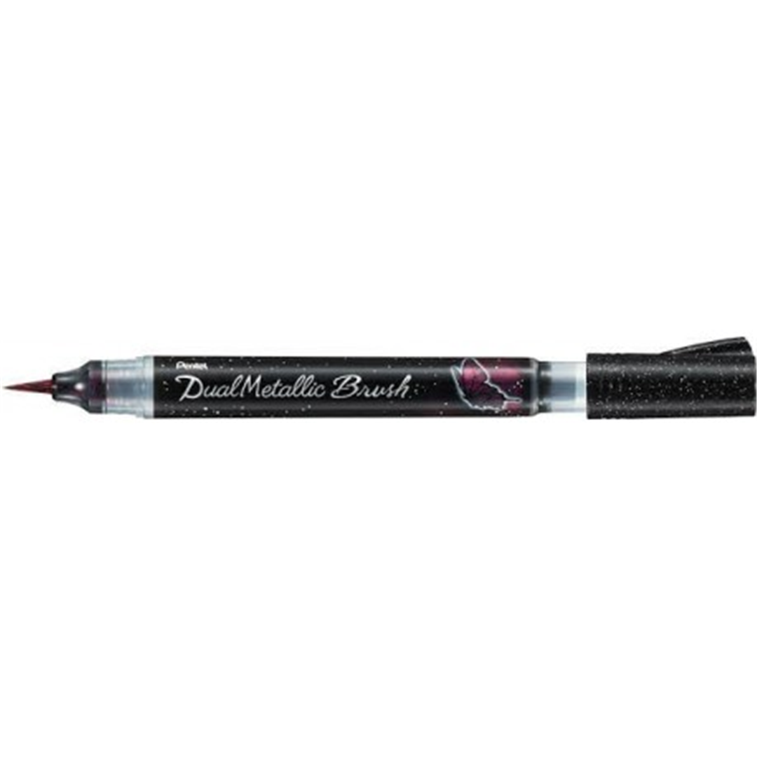 Pennarello Dual Metallic Glitter Brush Nero-Rosso Metallizzato — immagine 3