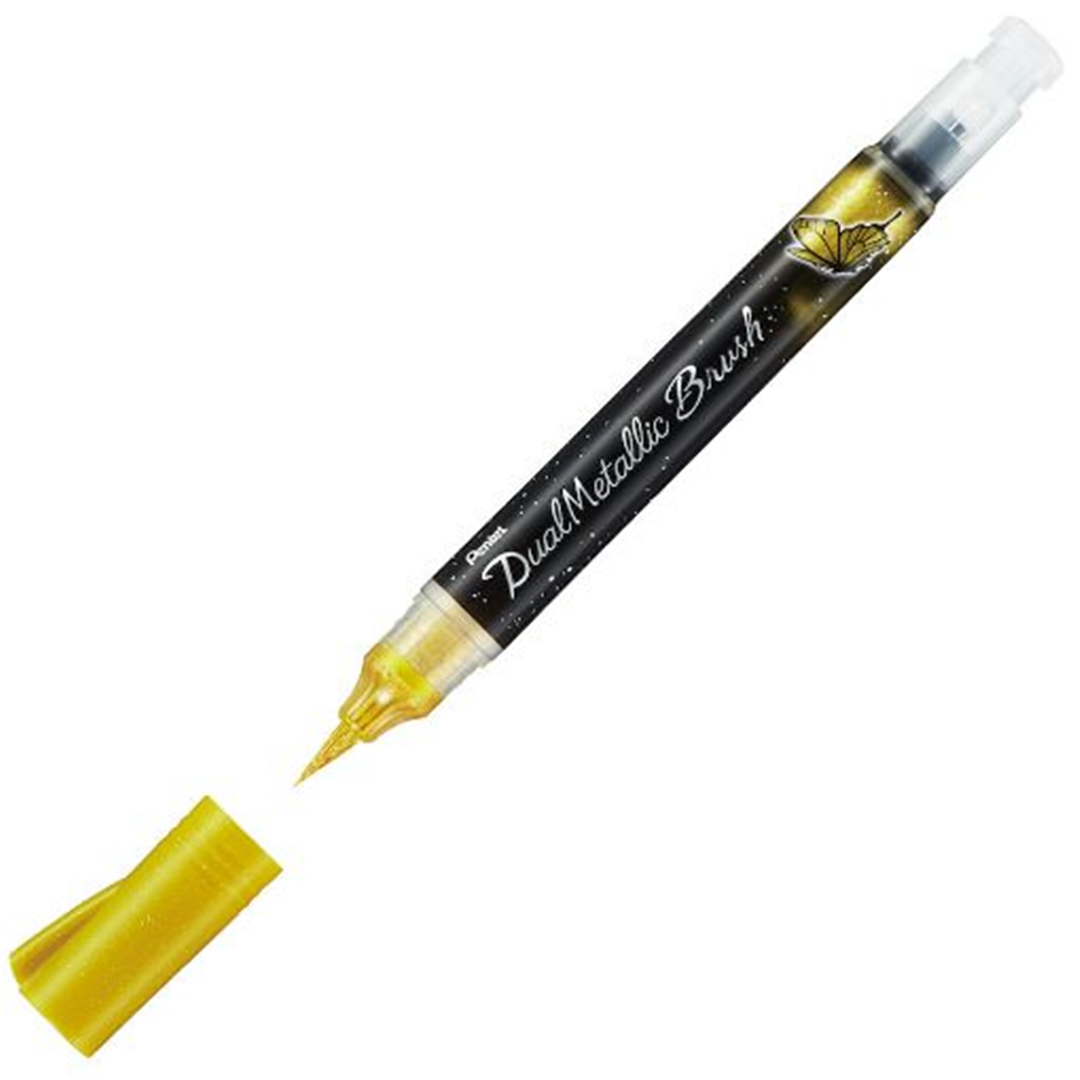 Pennarello Dual Metallic Glitter Brush Oro — immagine 3