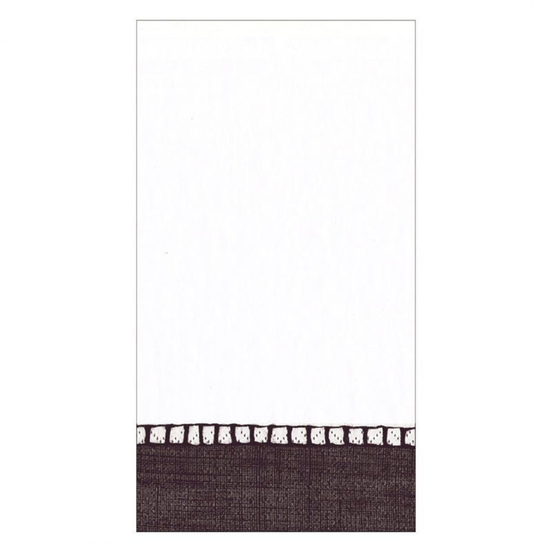 Caspari Towel 15pcs 32x40cm Black Linen Border | Caspari Aps