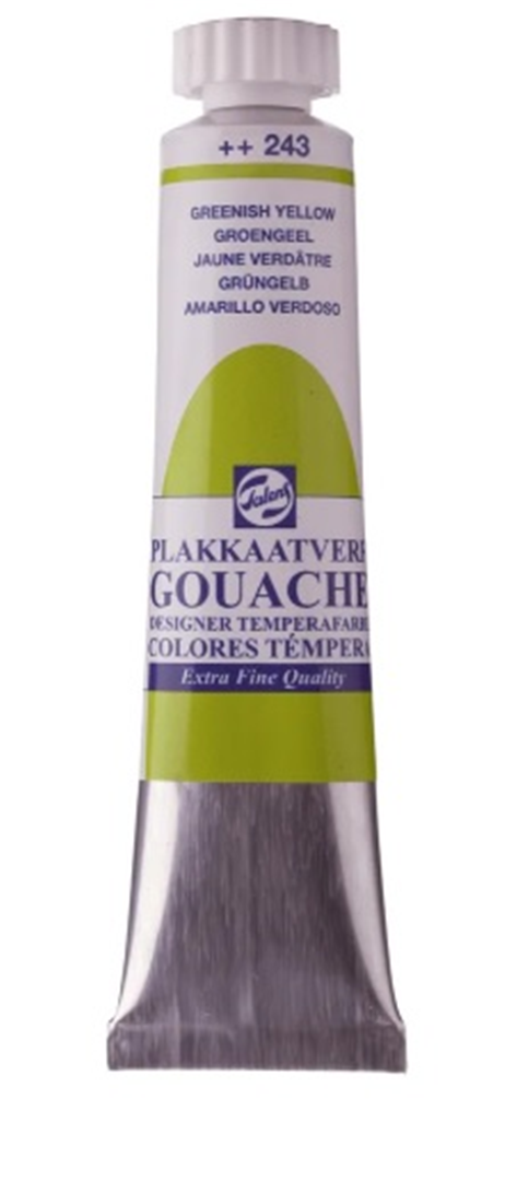 243 Verde Giallastro Gouache Tempera Extra Fine Tubo 20 Ml — immagine 2