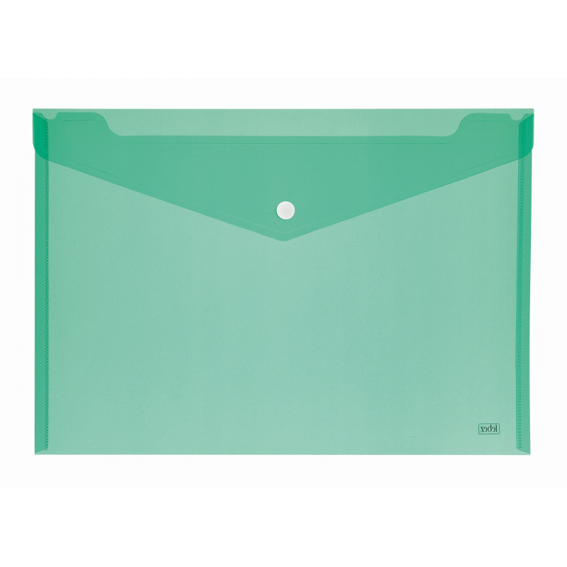 12 Pcs Pack A4 Envelope With Green Transparent Colored Button | Lebez
