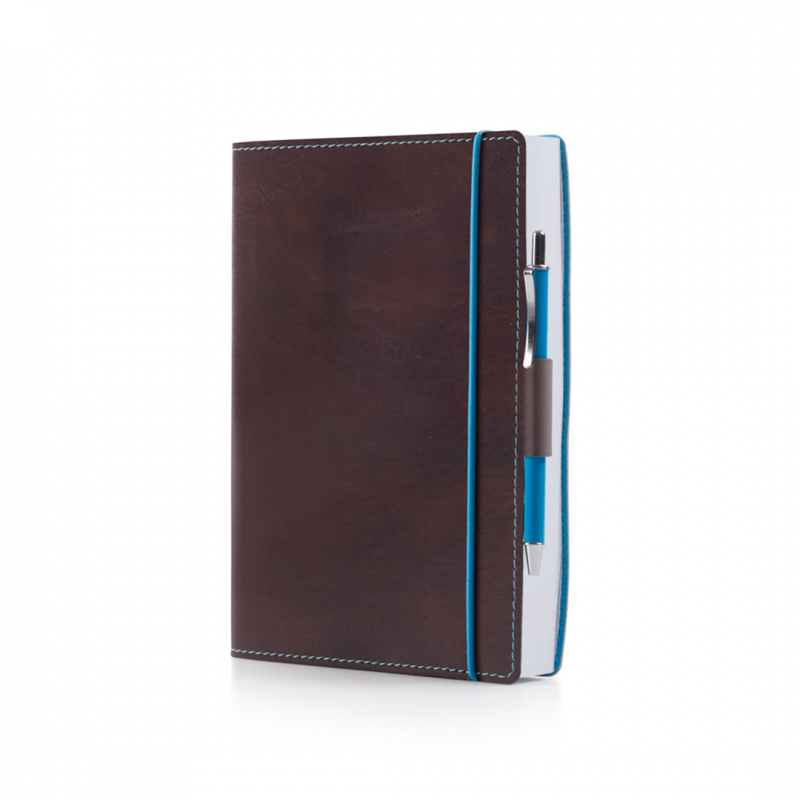 12x17cm Daily Planner With Brown Blue Band Elastic | Intempo