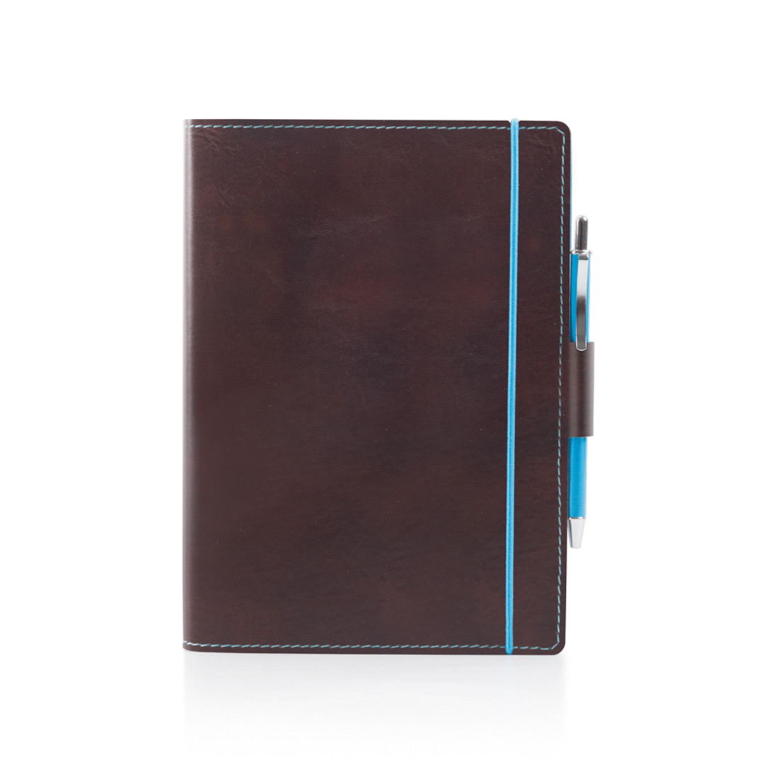 Agenda Giornaliera 12x17cm Con Elastico Blue Band Marrone — immagine 2