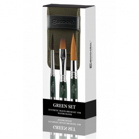 Set Pennelli Da Viaggio Per Acquerello Pz.3 Green Set
