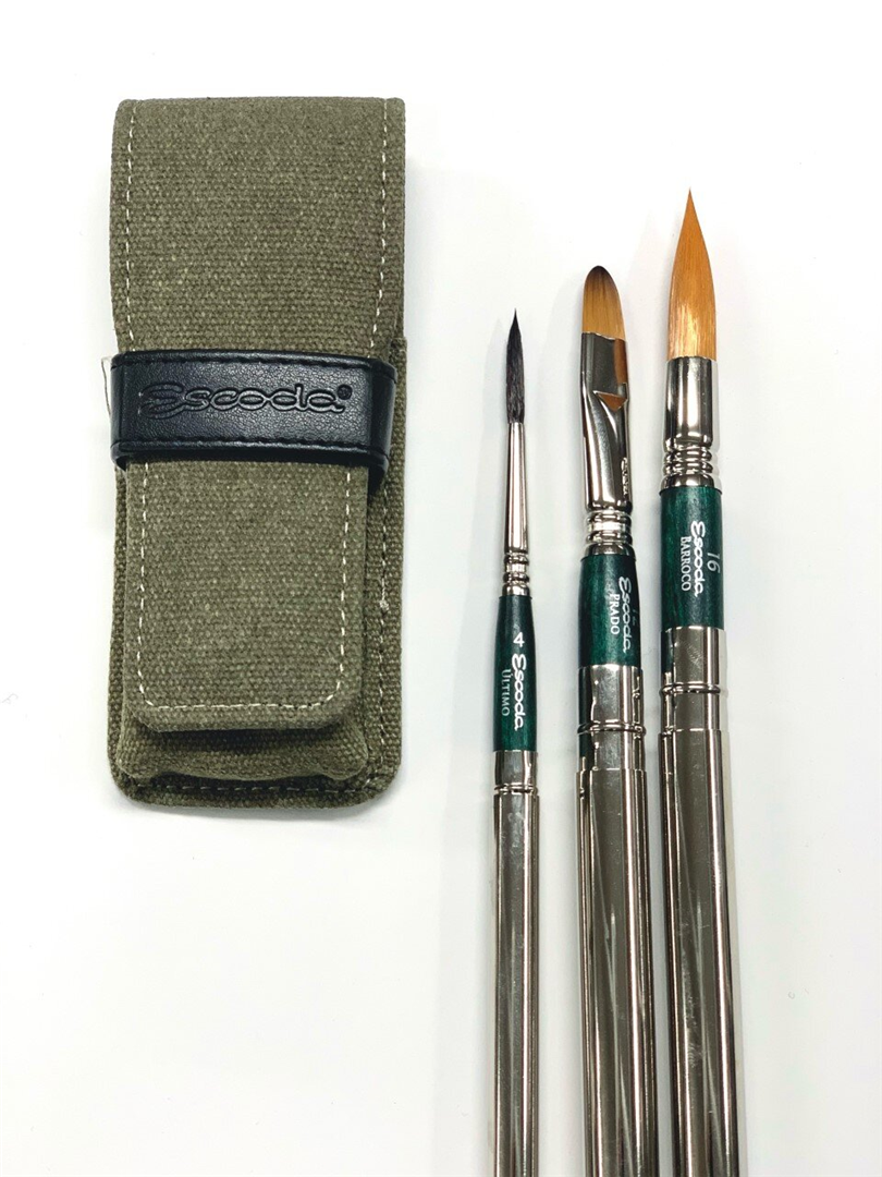 Set Pennelli Da Viaggio Per Acquerello Pz.3 Green Set — immagine 2