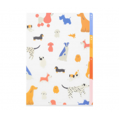 3 Pockets Clear Folder A4 Dogs | Midori