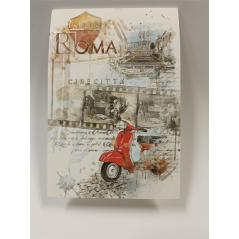 Notepad A6 10.8x14.8cm 50 Fogli Roma Vespa Rossa E Film | Kartos X Vertecchi