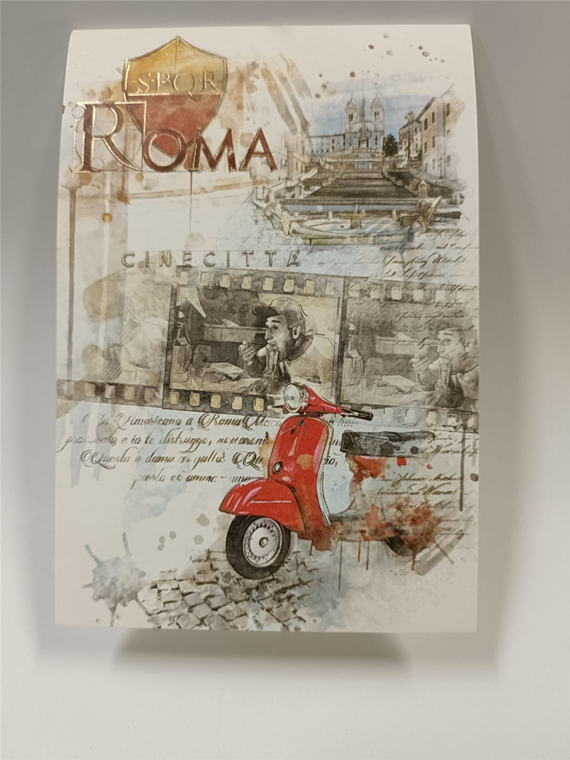 Notepad A6 10.8x14.8cm 50 Fogli Roma Vespa Rossa E Film — immagine 2
