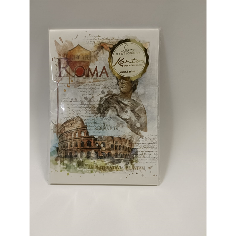 Notepad A6 10.8x14.8cm 50 Fogli Roma Giulio Cesare E Colosseo | Kartos X Vertecchi