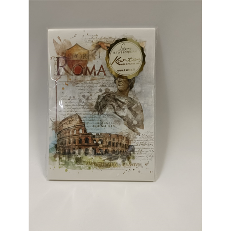 Notepad A6 10.8x14.8cm 50 Fogli Roma Giulio Cesare E Colosseo | Kartos X Vertecchi