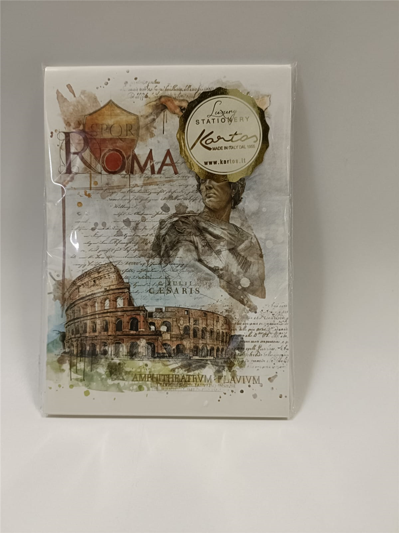 Notepad A6 10.8x14.8cm 50 Fogli Roma Giulio Cesare E Colosseo — immagine 2