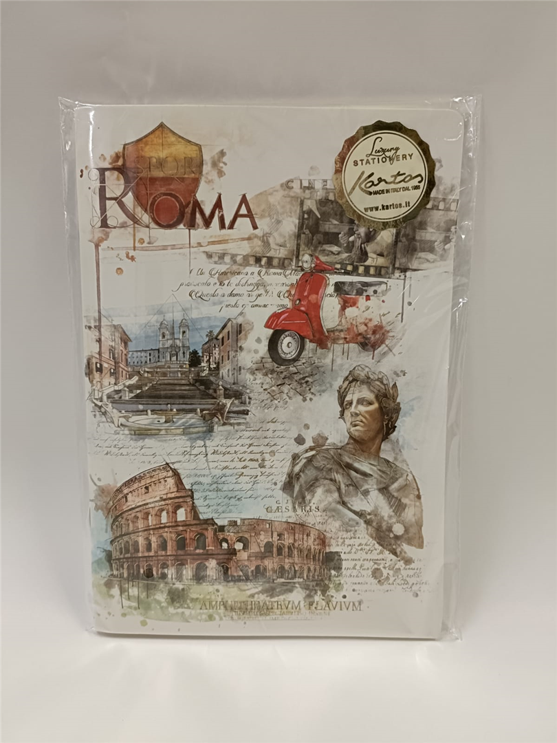 Journal A6 10,5x14,8cm 64 Fogli Roma Vespa Rossa E Film — immagine 2