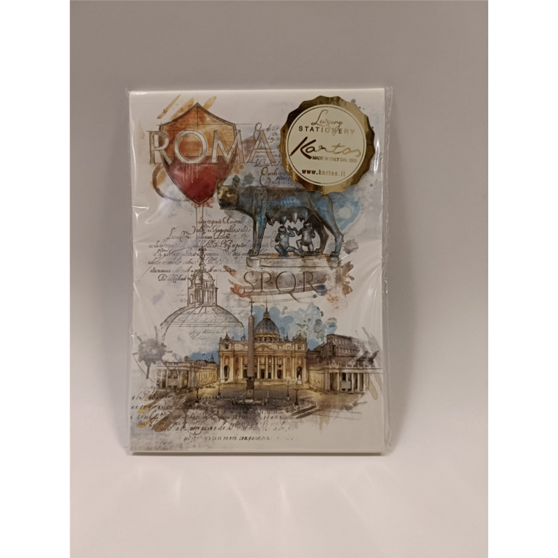 Journal A6 10,5x14,8cm 64 Fogli Roma Lupa E San Pietro | Kartos X Vertecchi