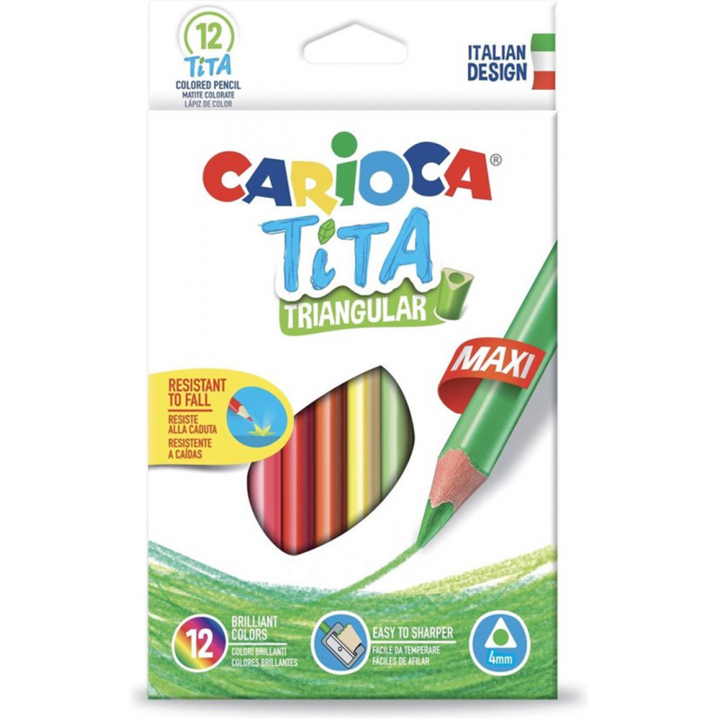 Set 12 Matite Tita Triangular Maxi | Carioca