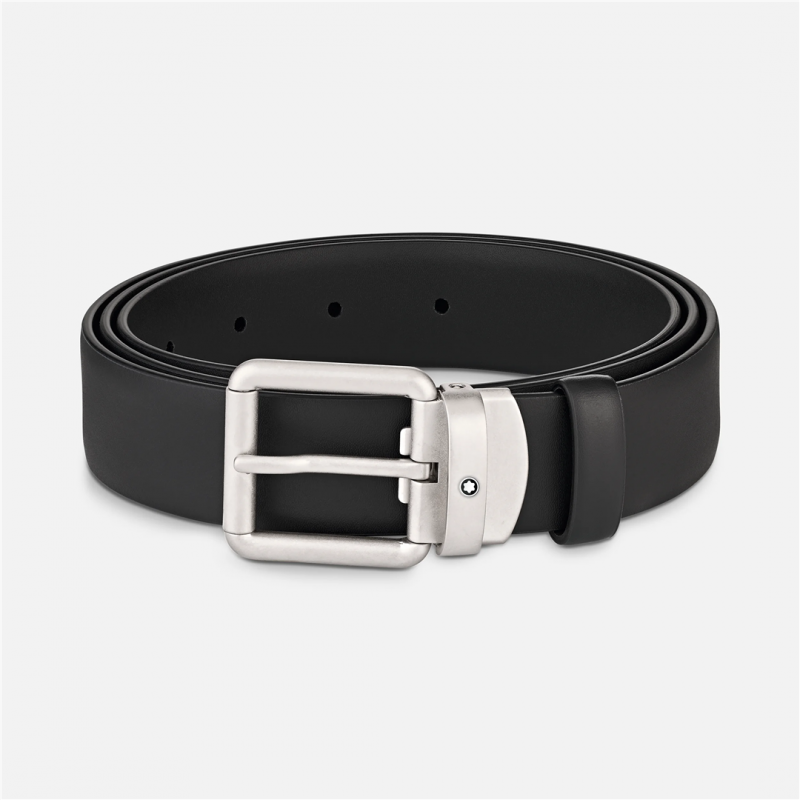 30 Mm Black Leather Belt | Montblanc