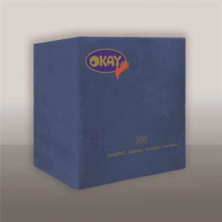 Tovagliolo Ovatta 2v 25x25cm 100pz  Blu Notte