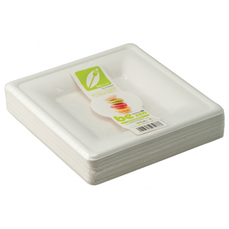 Piatto Quadrato Zen 15x15 25pz Eco Green Riciclabile-Compostabile-Ok Per Forno