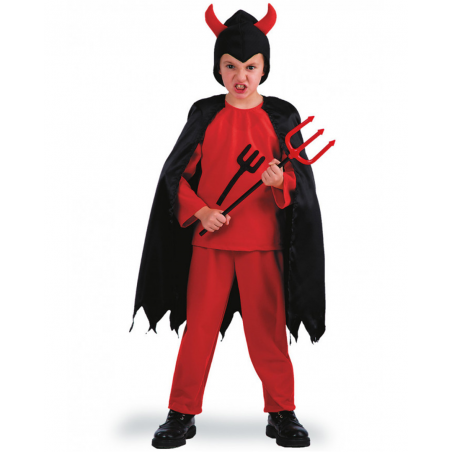 Costume Diavoletto Taglia 4/5 Anni 114cm Rosso Nero