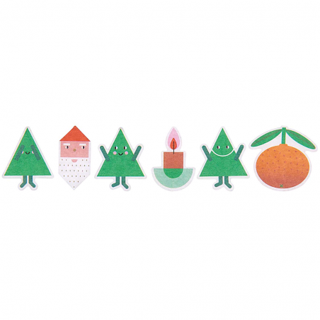 Washi Stickers Merry Christmas Babbo E Albero