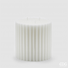 Rustic Striped Candle 15x15cm Scented 10-White | Edg - Enzo De Gasperi