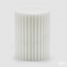 Rustic Striped Candle 20x15cm Scented 10-White | Edg - Enzo De Gasperi