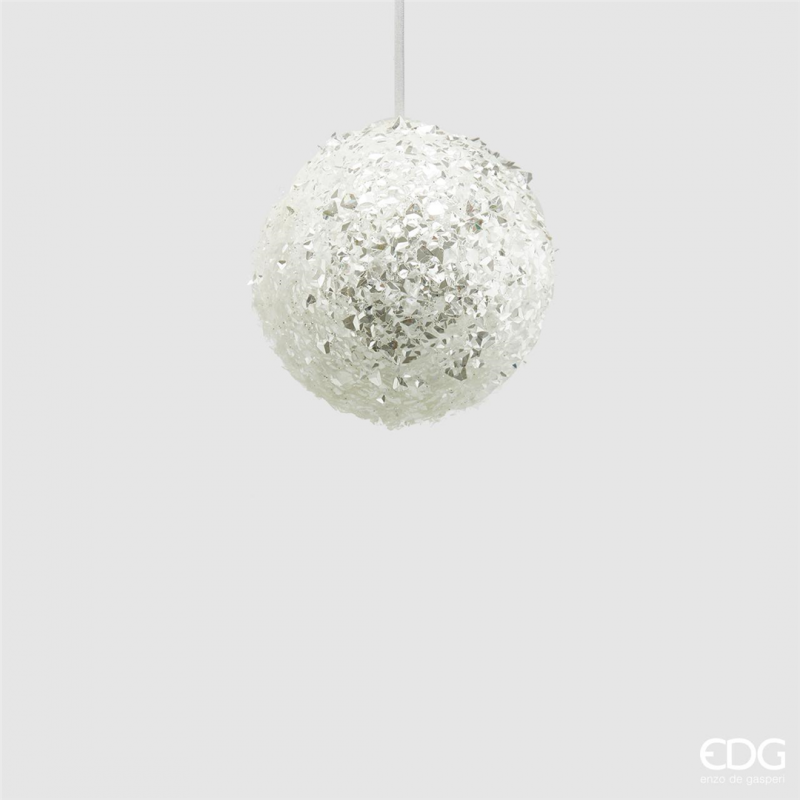 Ball D10cm White Glitter Pvc | Edg - Enzo De Gasperi